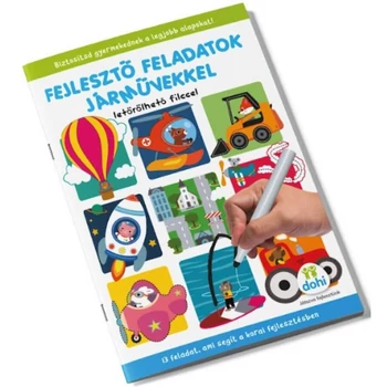 Foglalkoztató füzet letörölhető filccel - Járműves