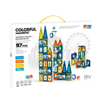 Mágneses golyópálya építő 97 db-os készlet