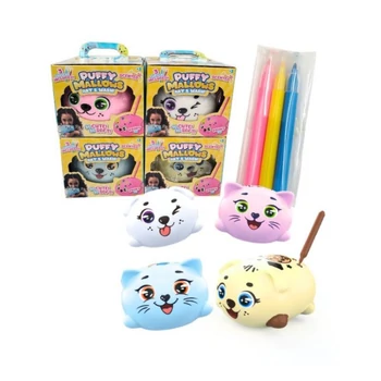 Pufók mályvacukor-állatkák: színezhető, lemosható