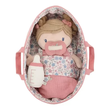 Új Little Dutch Rosa plüss baba mózeskosárban