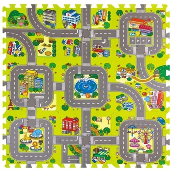 Habszivacs puzzle szőnyeg - várostérkép 9 db