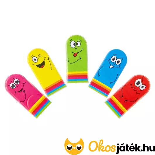 Emojis ujjbáb csomag - 5 db színes figura különböző arckifejezésekkel