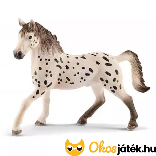 Schleich Knabstrupper Csődör 13889 fekete foltos fehér ló figura