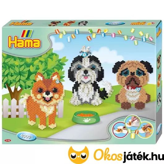 Hama Midi Ajándékdoboz - Kutyusok vasalható gyöngy készlet