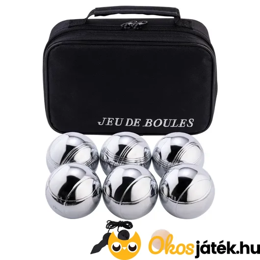 Petanque készlet 6 fém golyóval tartóval