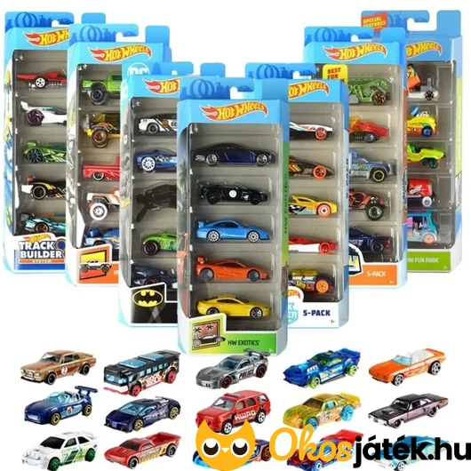 Hot Wheels kisautók - 5 darabos, többféle összeállítás