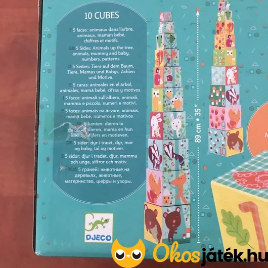 egymásra rakható kockák doboza
