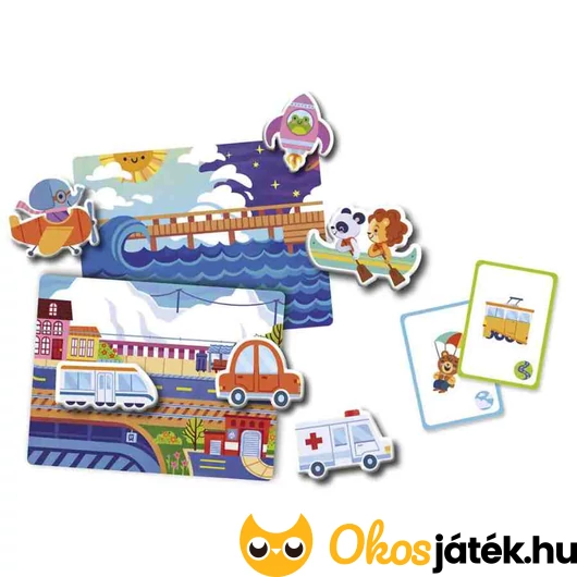 Auzou Mágneses készségfejlesztő játék - utók, járművek
