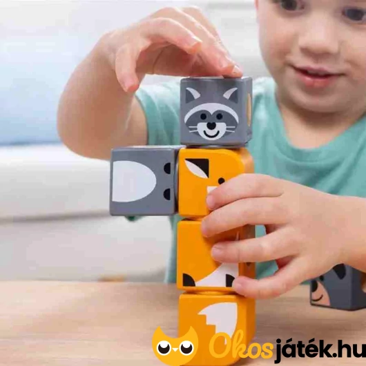 Erdei állatok fa építőjáték