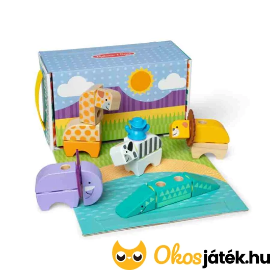 Blockables - Szafari állatok fa építőjáték - Melissa &amp; Doug