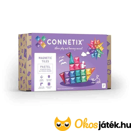 Connetix pasztell kezdő szett - 64 db-os