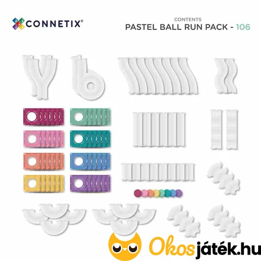 Connetix - Pasztell golyópálya 106 db-os
