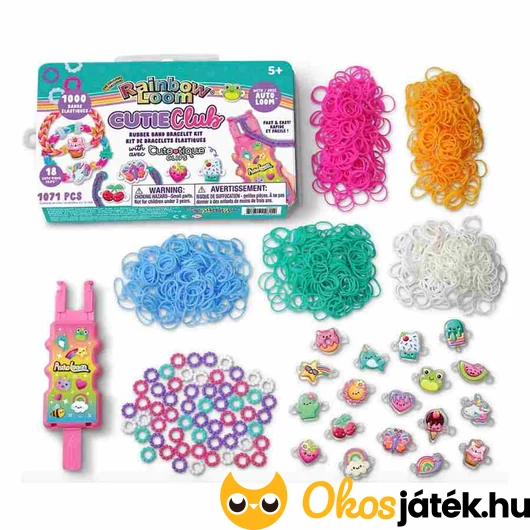 Rainbow Loom Cutie Club gumikarkötő készítő kisbőröndben
