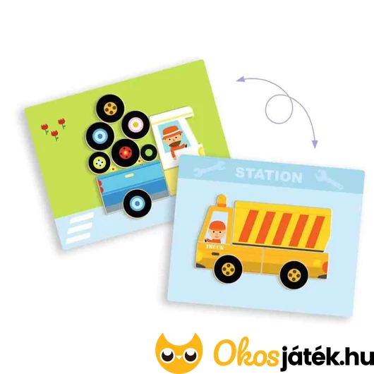 Mágneses járművek képkirakó