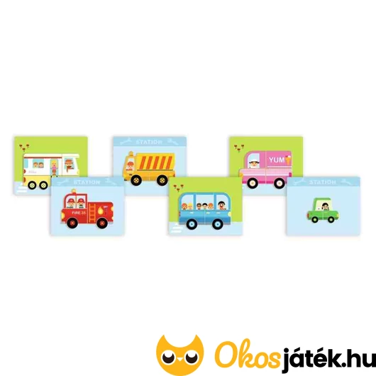 Djeco Mágneses képkirakó - Variációk 12 járműre