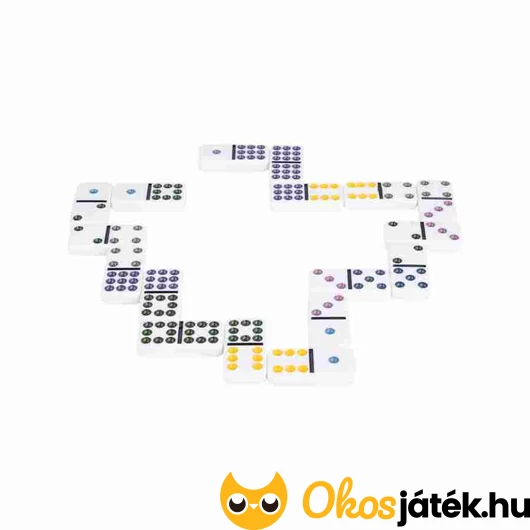 Dominó színes pöttyökkel - 9-ig számozott dominó lapok