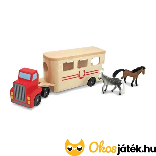 Lovas fajáték - lószállító jármű lovakkal