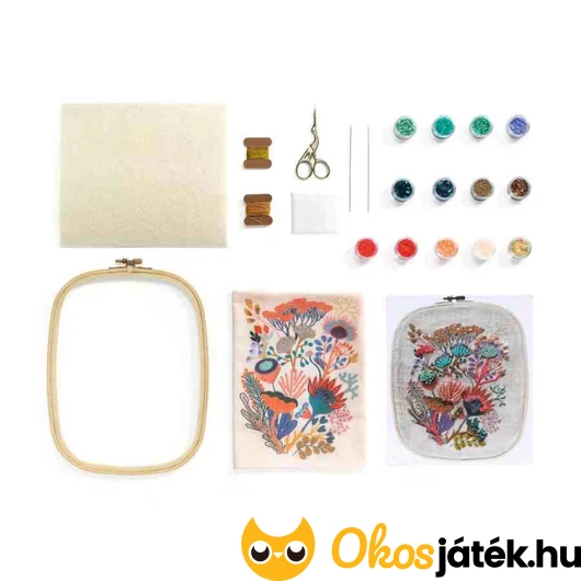 Djeco Gyöngyhímzés készlet tartalma