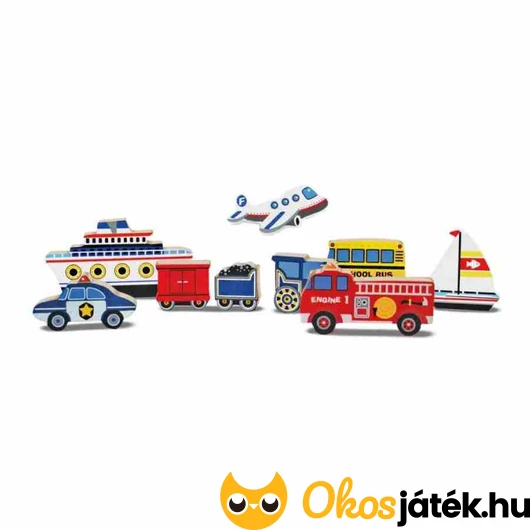 Könnyen megfogható fa puzzle járművek