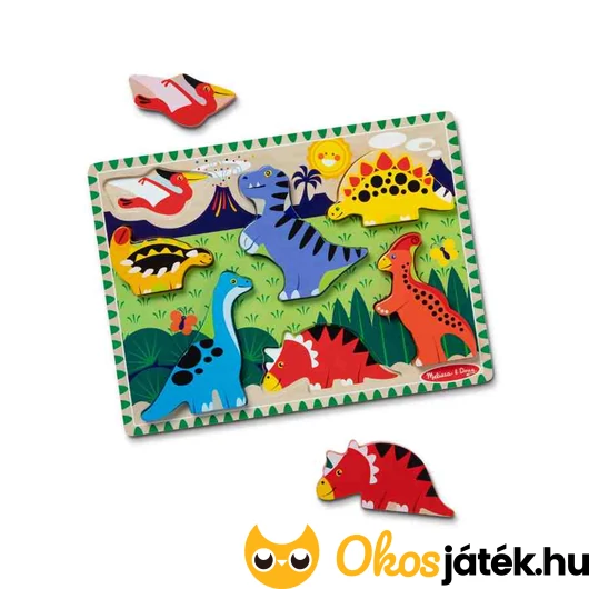 Könnyen megfogható fa puzzle - Dinók