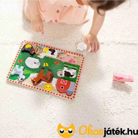 Könnyen megfogható fa puzzle - Farm