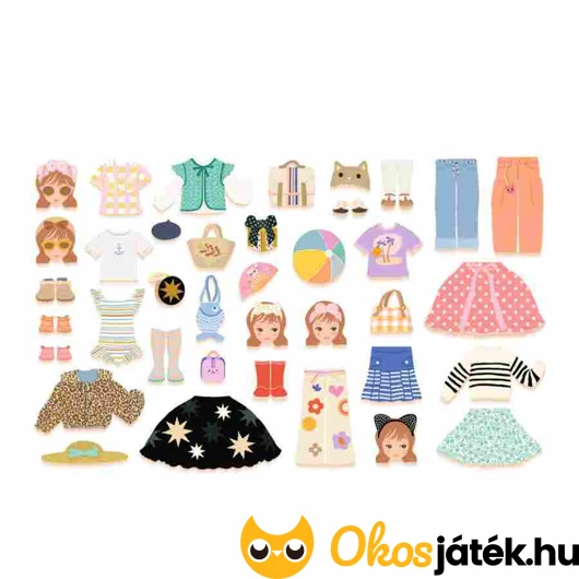 Mágneses öltöztetős képkirakó tartalma