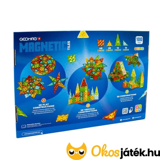 Geomag Magnetic Tiles Gems 100 db-os doboz