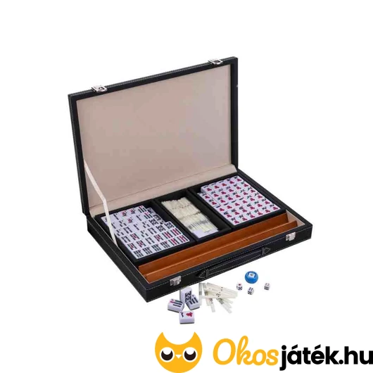 Engelhart minőségi Mahjong készlet fekete bőröndben