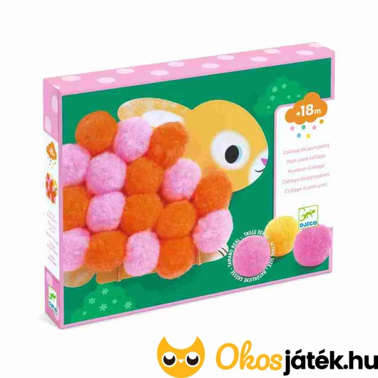 Pompom-kép készítés Djeco kreatív szett