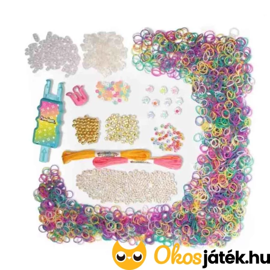 Rainbow Loom gumikarkötő készítő gyöngyökkel
