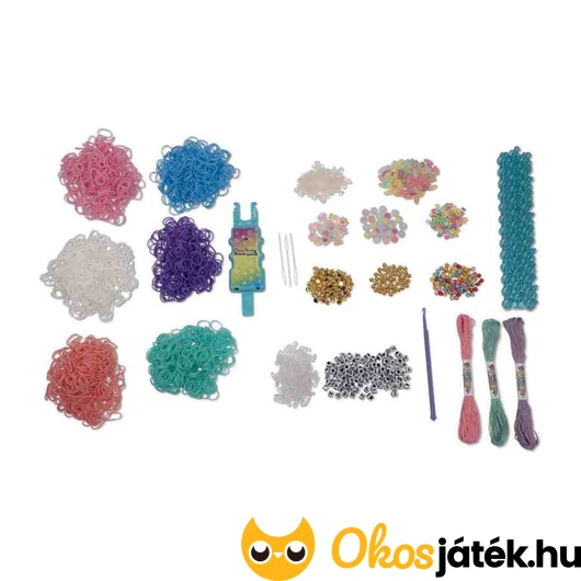 Rainbow Loom óriás gumikarkötő készítő gyöngyökkel