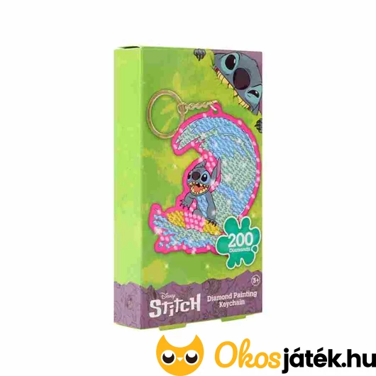 Stitch gyémántfestés kulcstartó