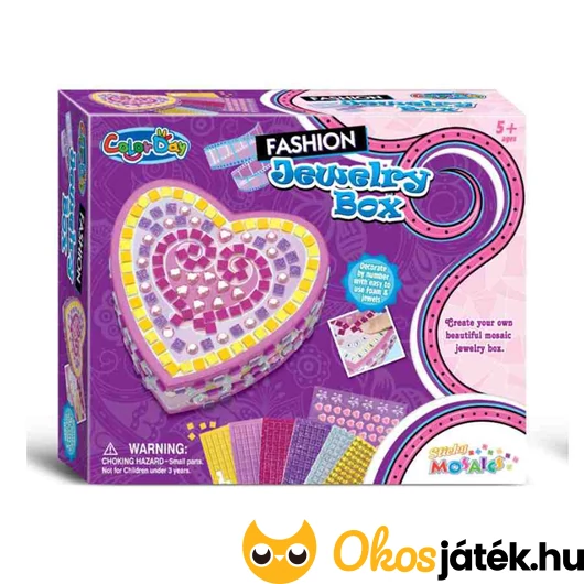 Szív alakú mozaikdoboz készítő