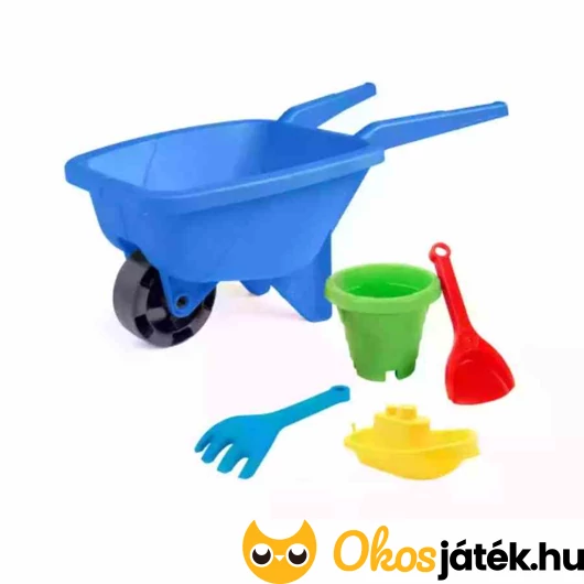 Homokozó készlet talicskával - kék