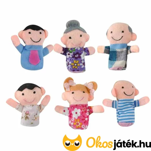 Család ujjbáb textil figurák