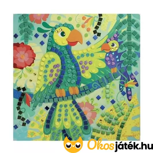 Mozaikkép készítés gyerekeknek - papagájok