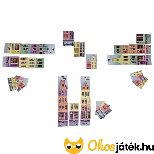 Táncoló házak társasjáték elemei