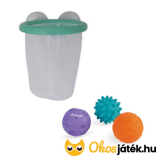 Fürdőjáték szenzoros labdával és hálóval - labdák