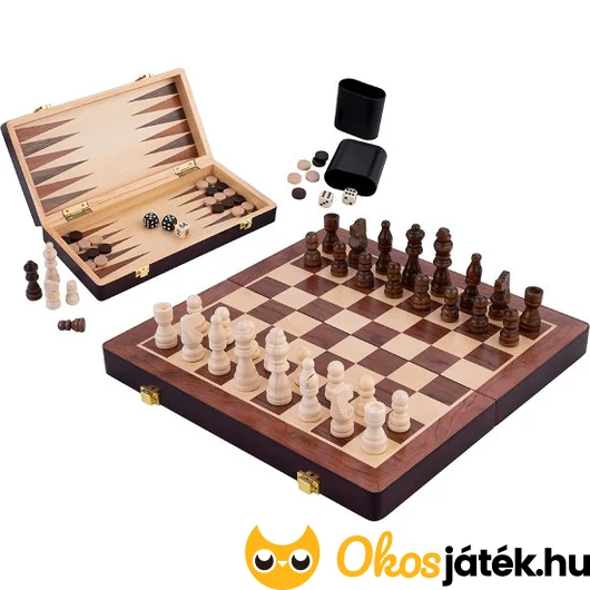 összecsukható sakk és backgammon játék