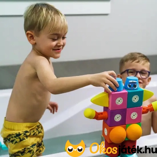 mágneses építőkocka játék készlet fürdőkádba 3 dimenziós