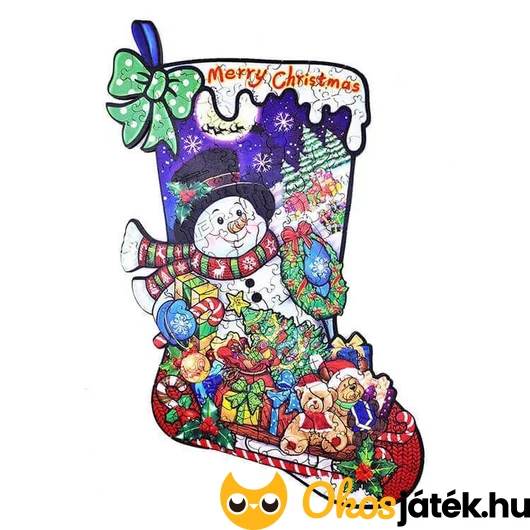 Karácsonyi fa kirakó - mikulás csizma