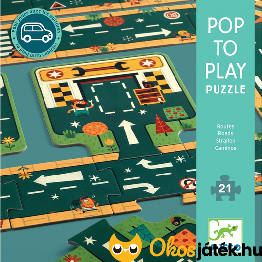 autópálya útépítő kirakó puzzle 21 darabos kisfiúnak