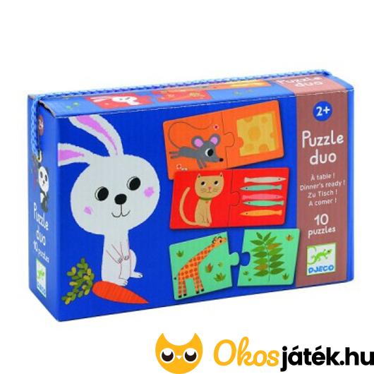 Puzzle duo állatok és eledeleik - Djeco