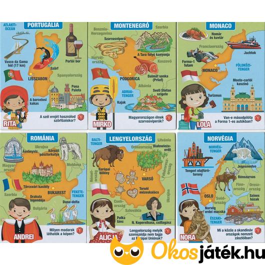 Memorace Fedezzük fel Európát feladatkártyák