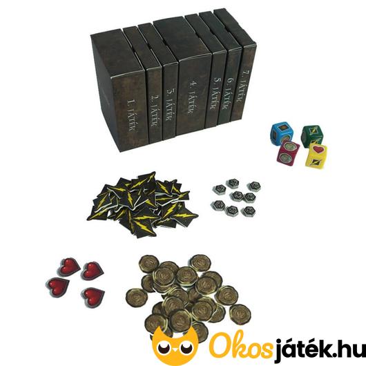 Harry Potter Roxforti csata társasjáték elemei