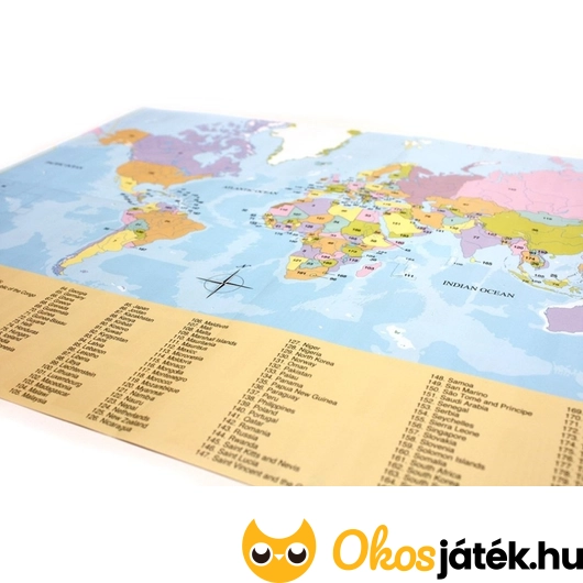 Zászlók a világ körül társasjáték térkép