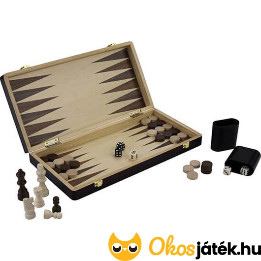 Sakk és backgammon játék fából