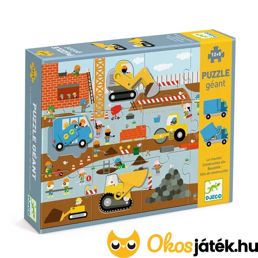 Djeco óriás puzzle építkezés, munkagépek fiúknak