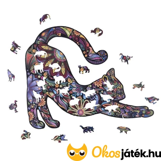 Engelhart fa puzzle macska
