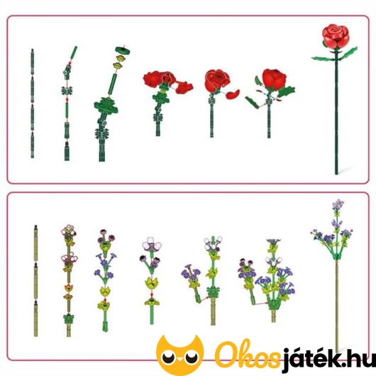 Kreatív építőjáték rózsa és levendula